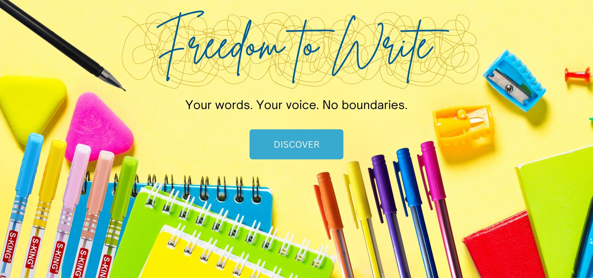 Yellow School Supplies Email Header